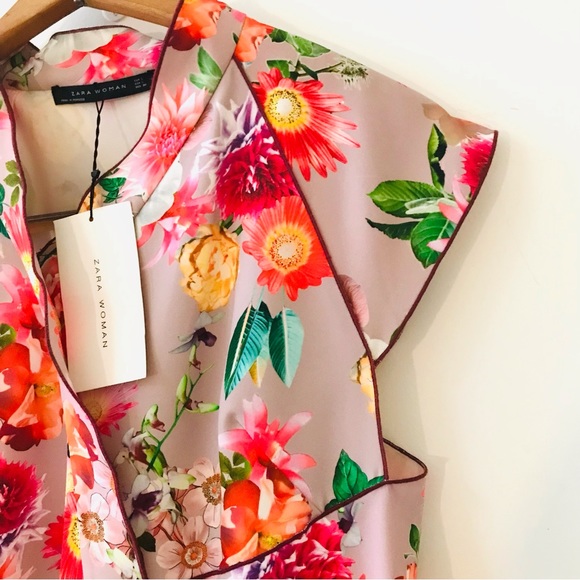 🌸 NWT Zara Printed Top L - Picture 9 of 12